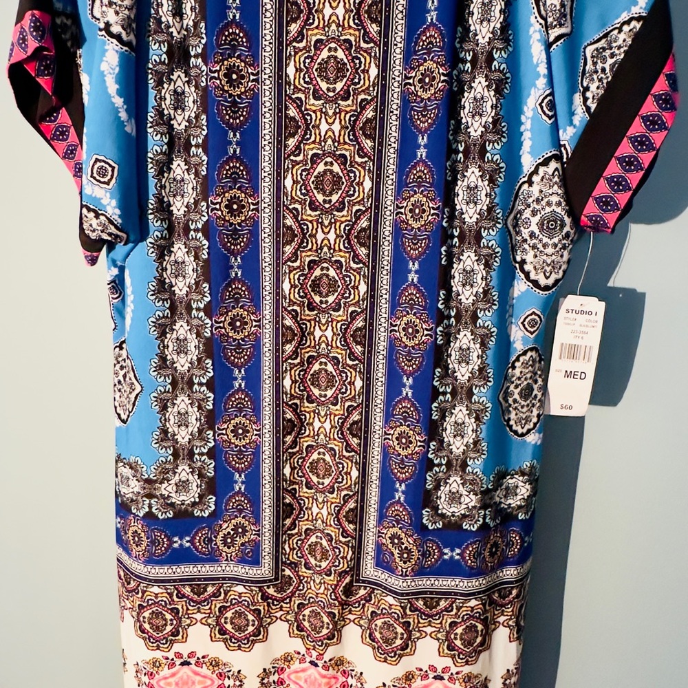 NWT Studio One New York Dress, Medium, Black And Blue, Short  Sleeve MSRP $60